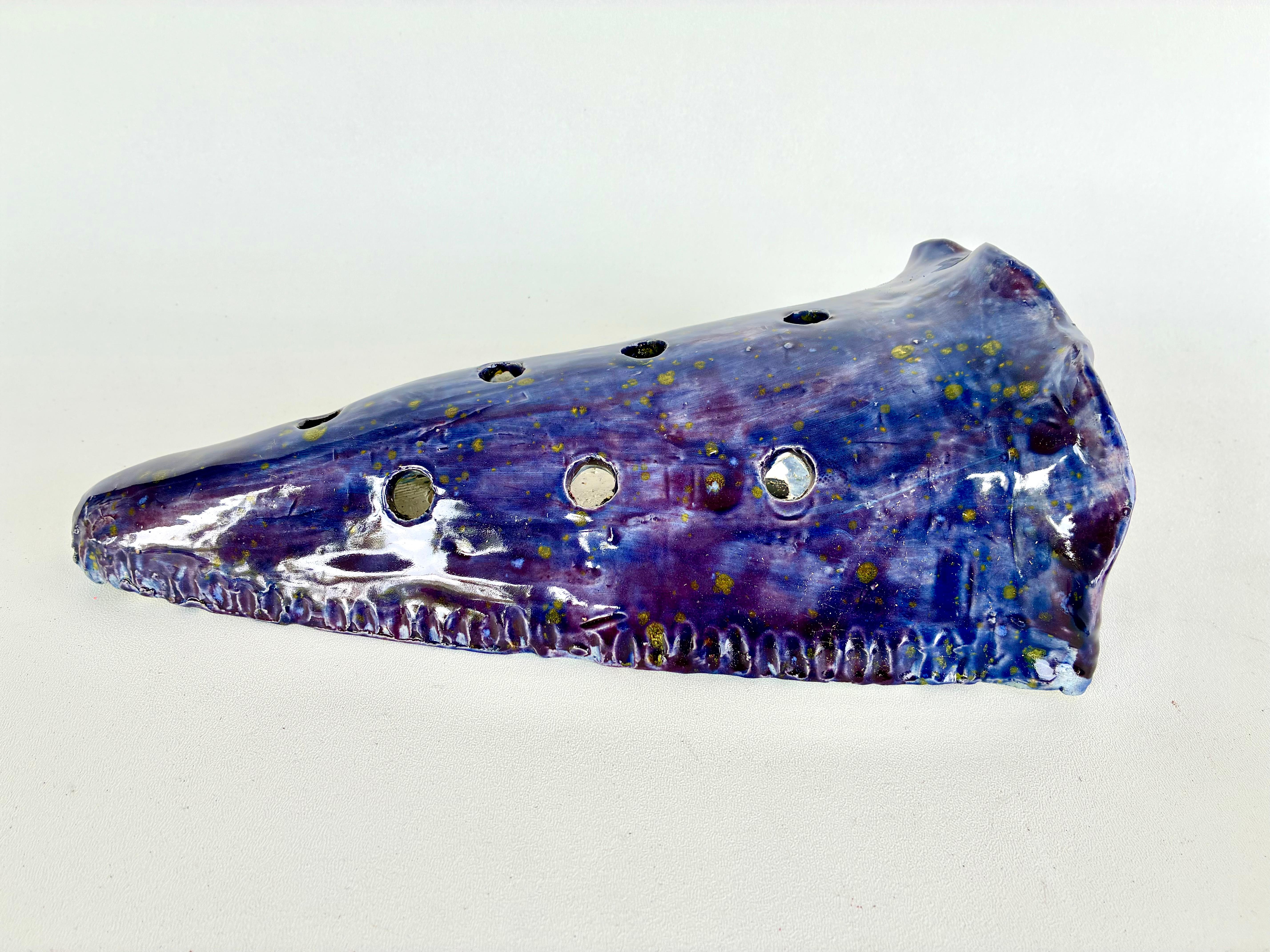 Lila glasierte keramische Wandtaschen von Miami Künstler Rexx Fischer (Gebrannt) im Angebot