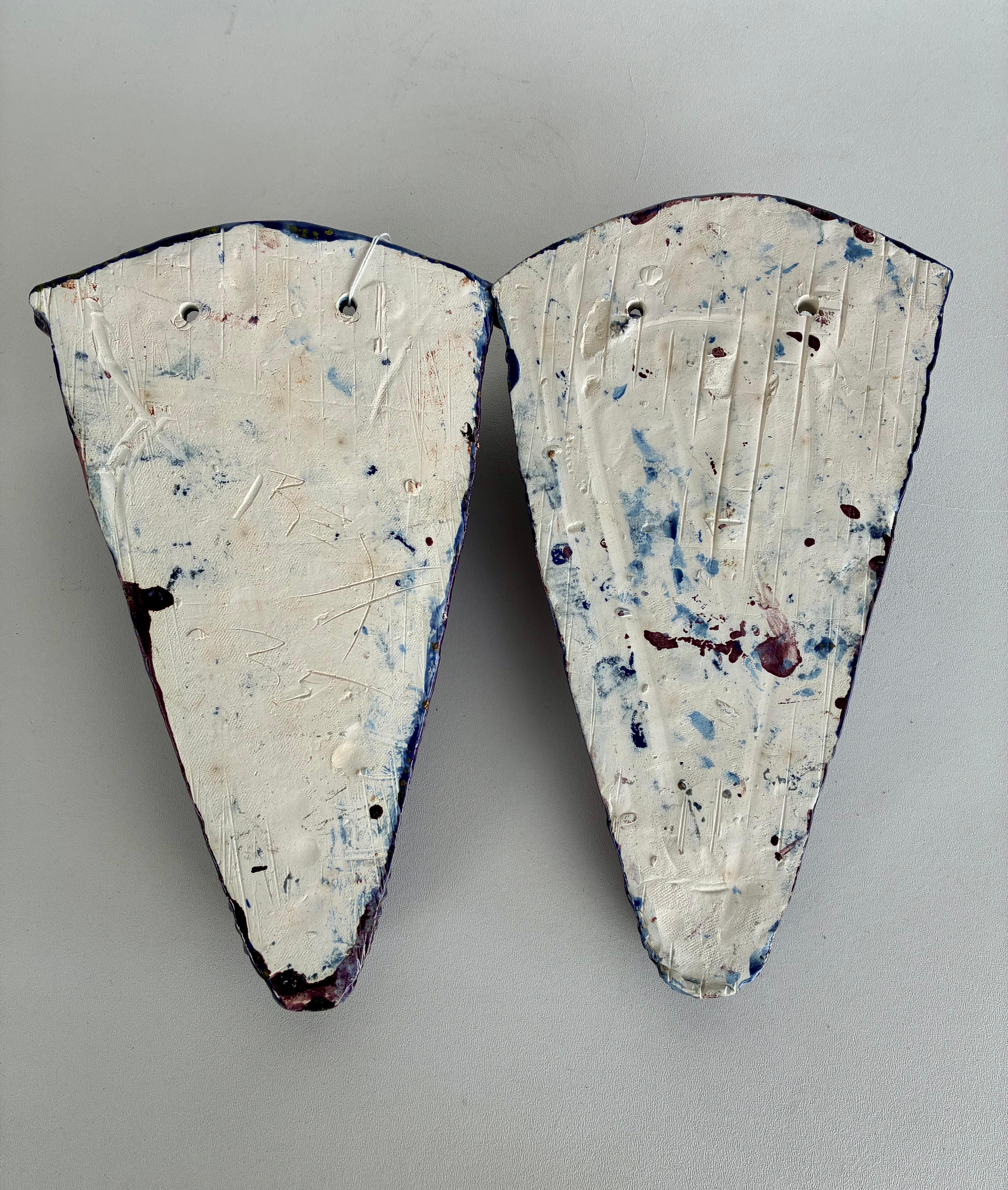 Lila glasierte keramische Wandtaschen von Miami Künstler Rexx Fischer im Angebot 2