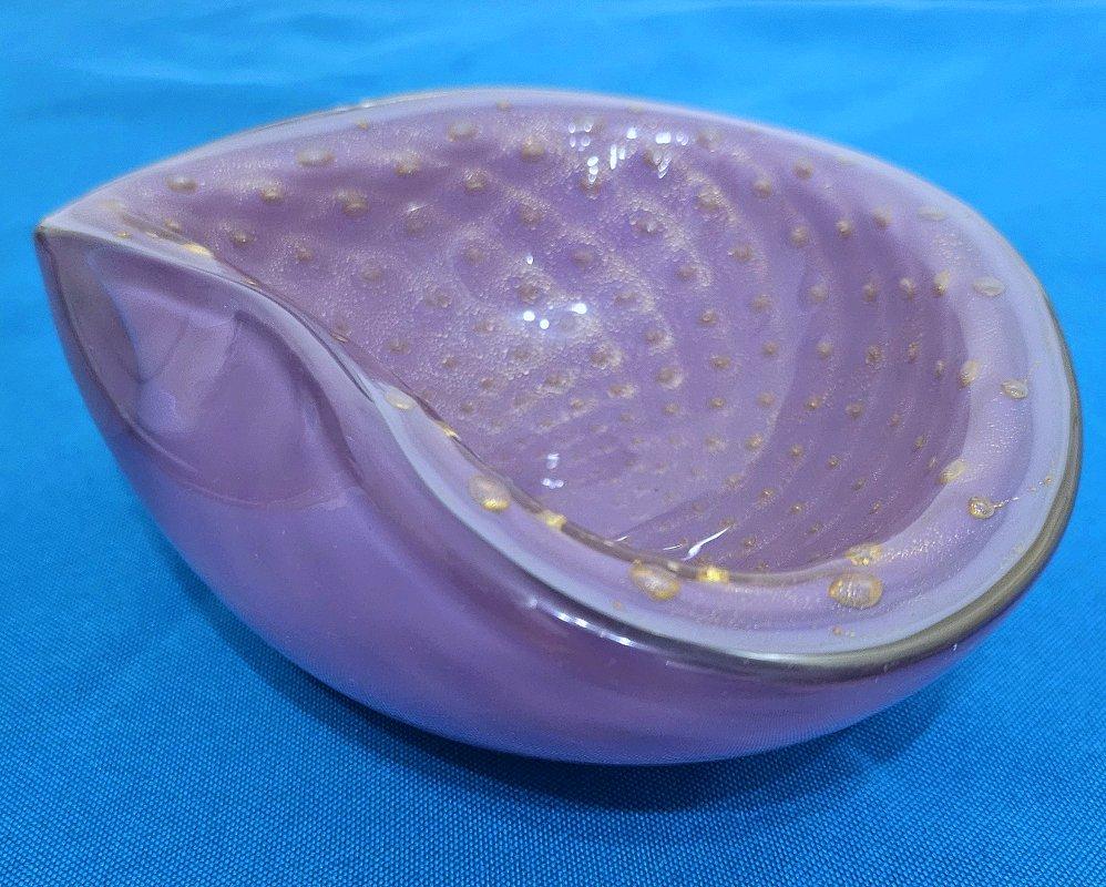 Cuenco Bullicante de Cristal de Murano Polveri Violeta y Dorado de Alfredo Barbini en venta 4