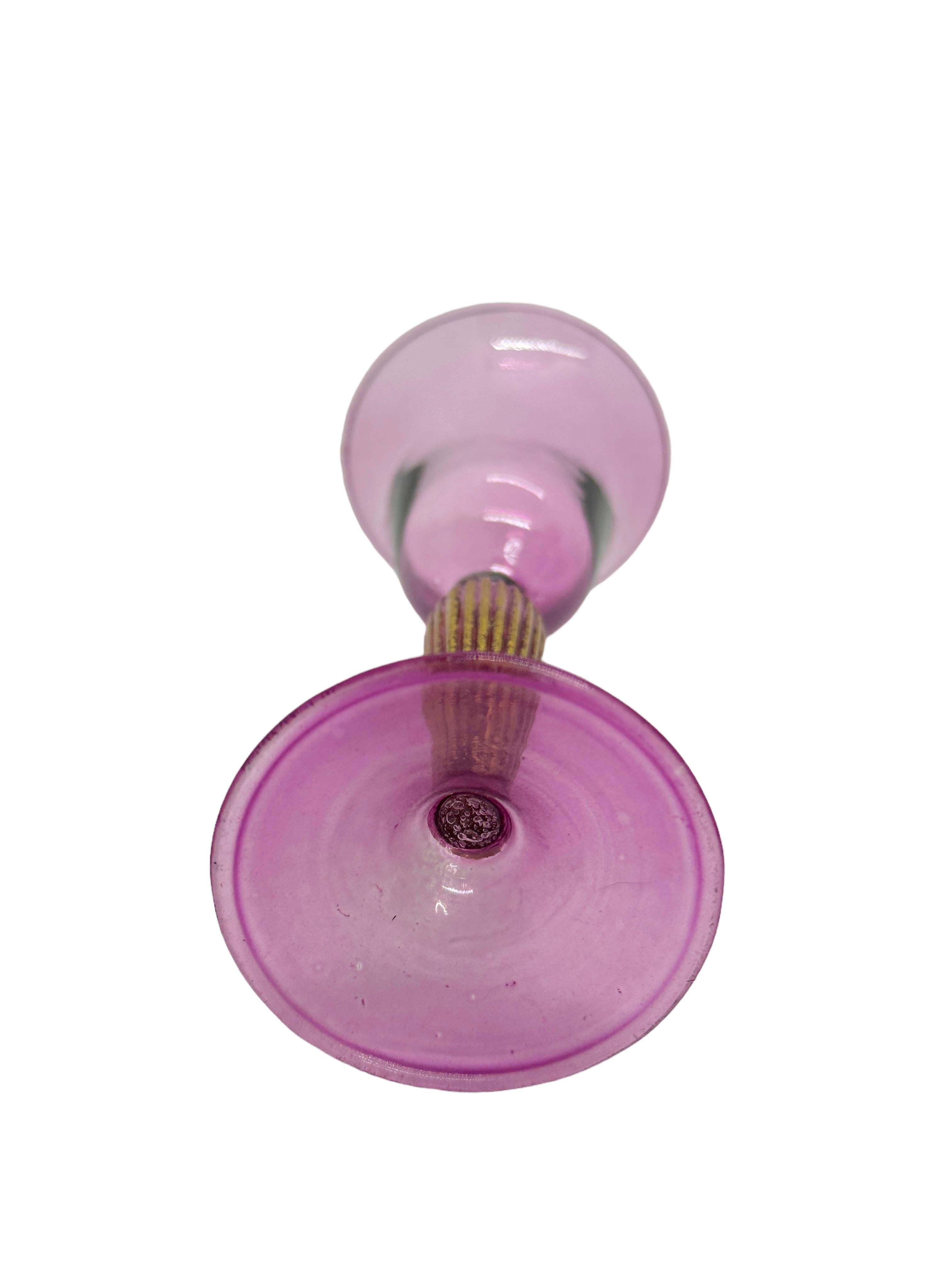 Purple & Gold Stardust Salviati Murano Glass Liqueur Goblet, Vintage Italy  For Sale 1