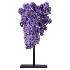 Purple Grape agate with calcium carbonate Decorative object Sculpture Table top Purple Grape agate with calcium carbonate Decorative object Sculpture Table top