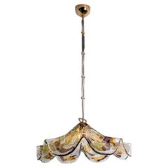 Pendentif en verre de Murano violet, vert et jaune par VeArt, années 1980