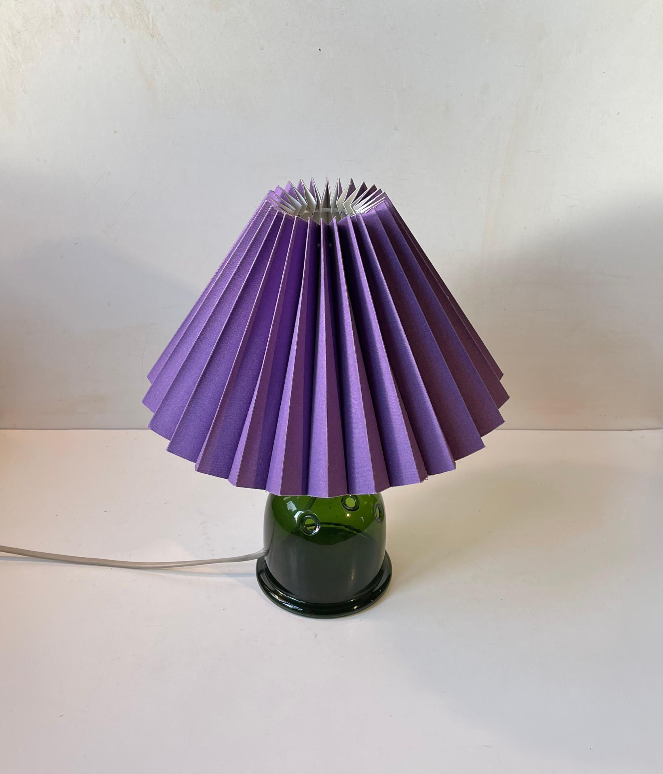 Late 20th Century Purple & Green Glass Meteor Table Lamp by Michael Bang for Holmegaard For Sale