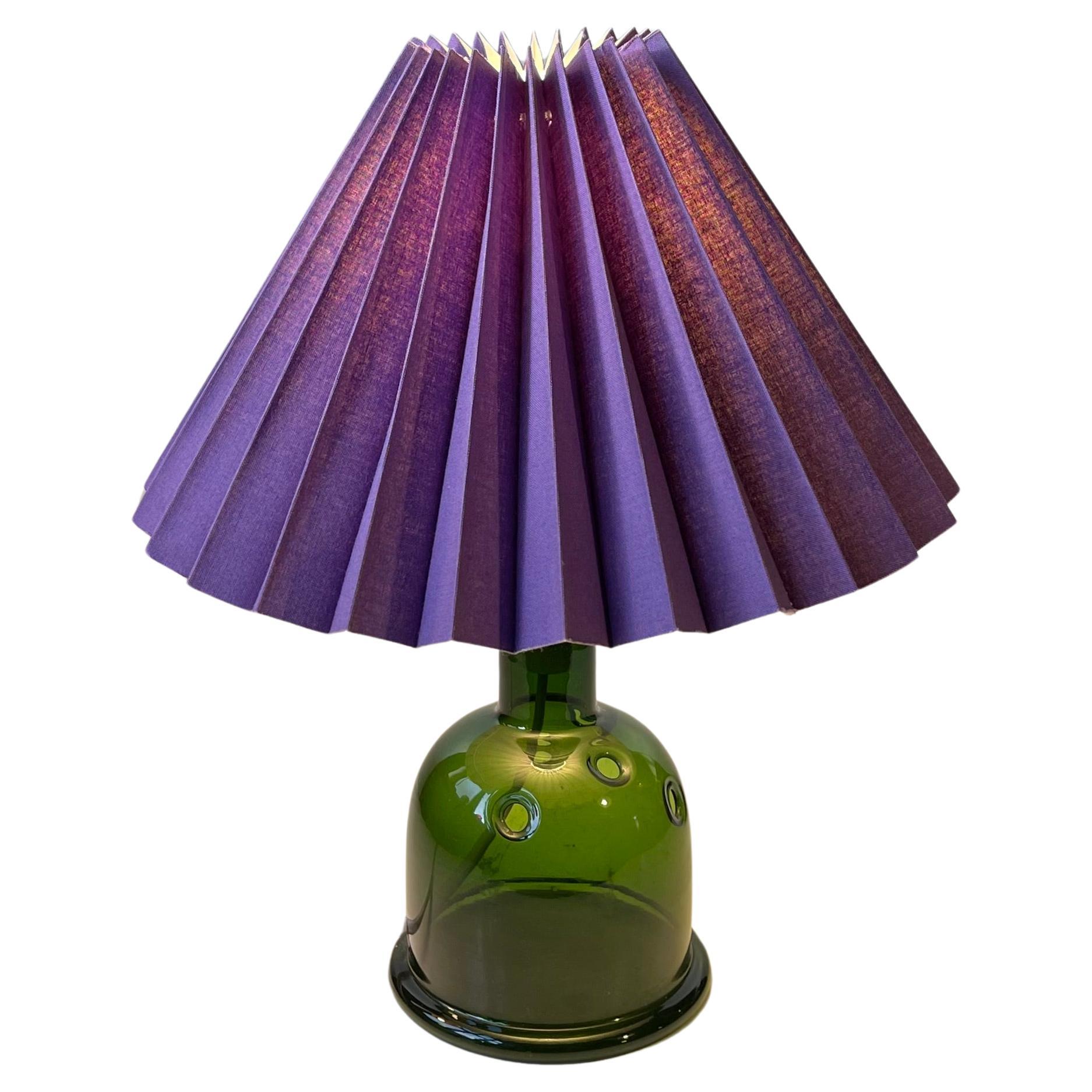 Purple & Green Glass Meteor Table Lamp by Michael Bang for Holmegaard For Sale