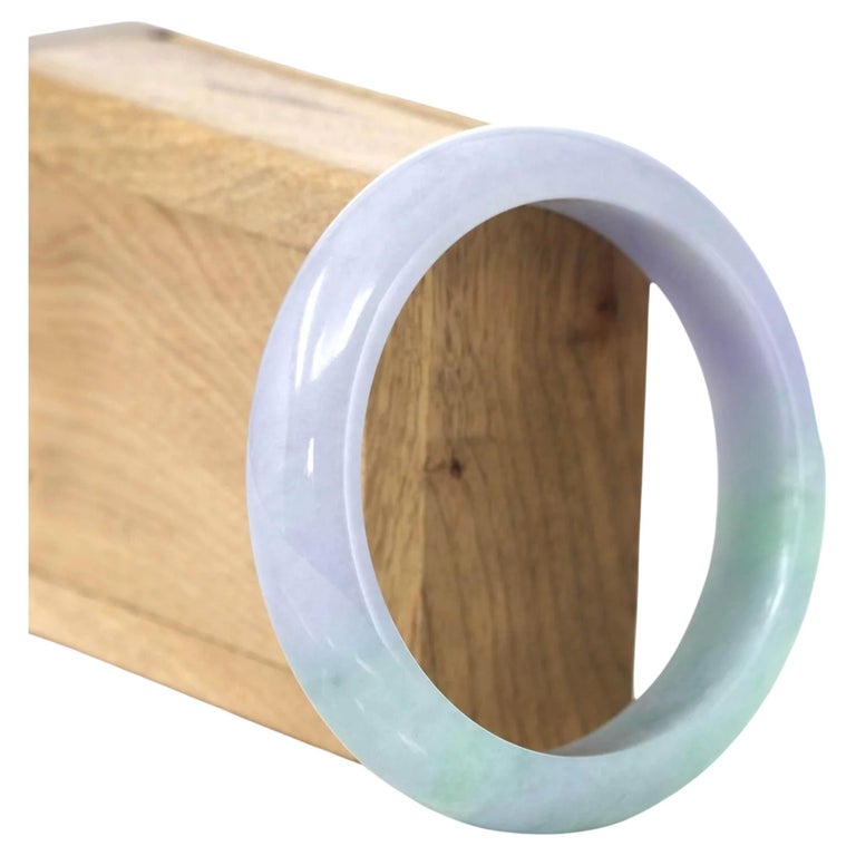 Purple Green Lavender Natural Jadeite Jade Bangle ( 59.65 mm )596 For
