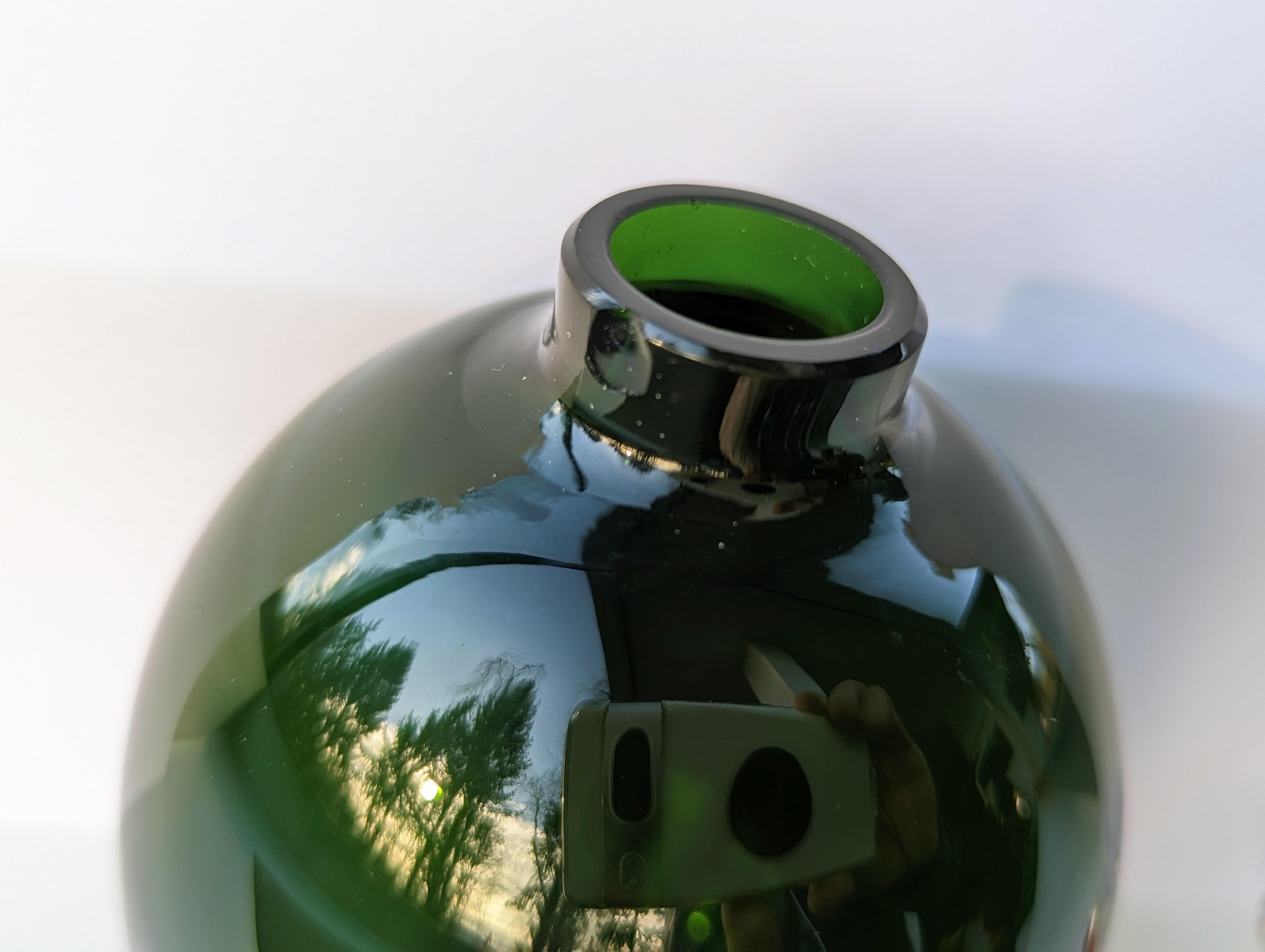 Lila-grüne Murano-Glasflaschen von Venini, 1980er Jahre im Angebot 3