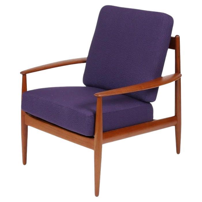 Purple Grete Jalk Teak Lounge Chair for France and Son For Sale