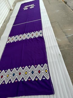 Purple Guatemala Fabric Rug 12' x 3'
