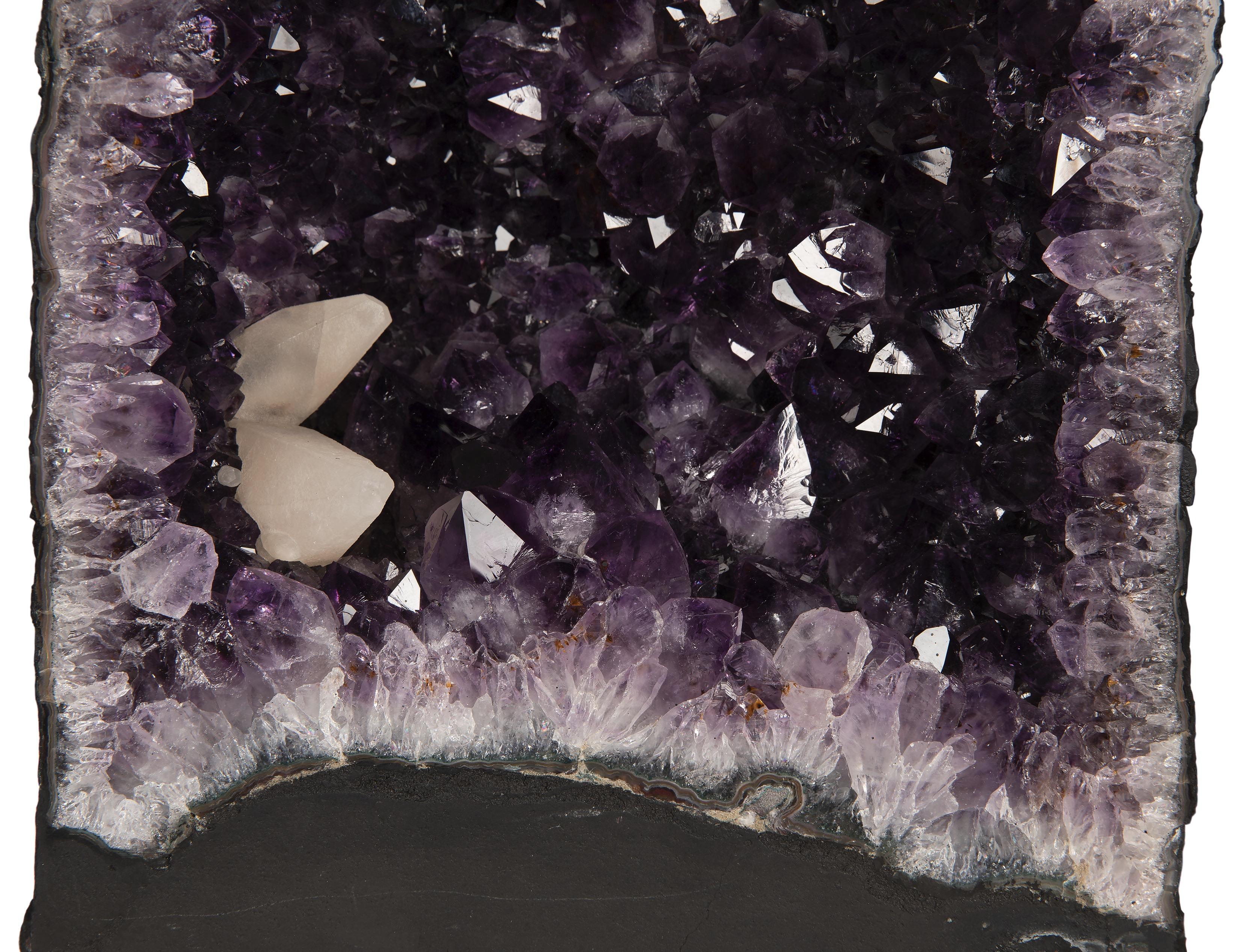 amethyst geode with calcite