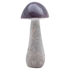 Purple Hand Carved Stone Mushroom
