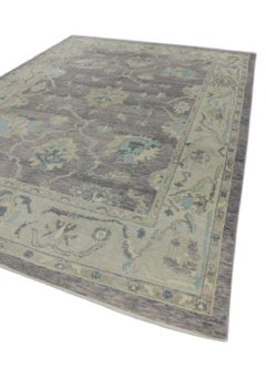 Purple Handwoven Wool Turkish Oushak Rug 8'10" x 11'9"