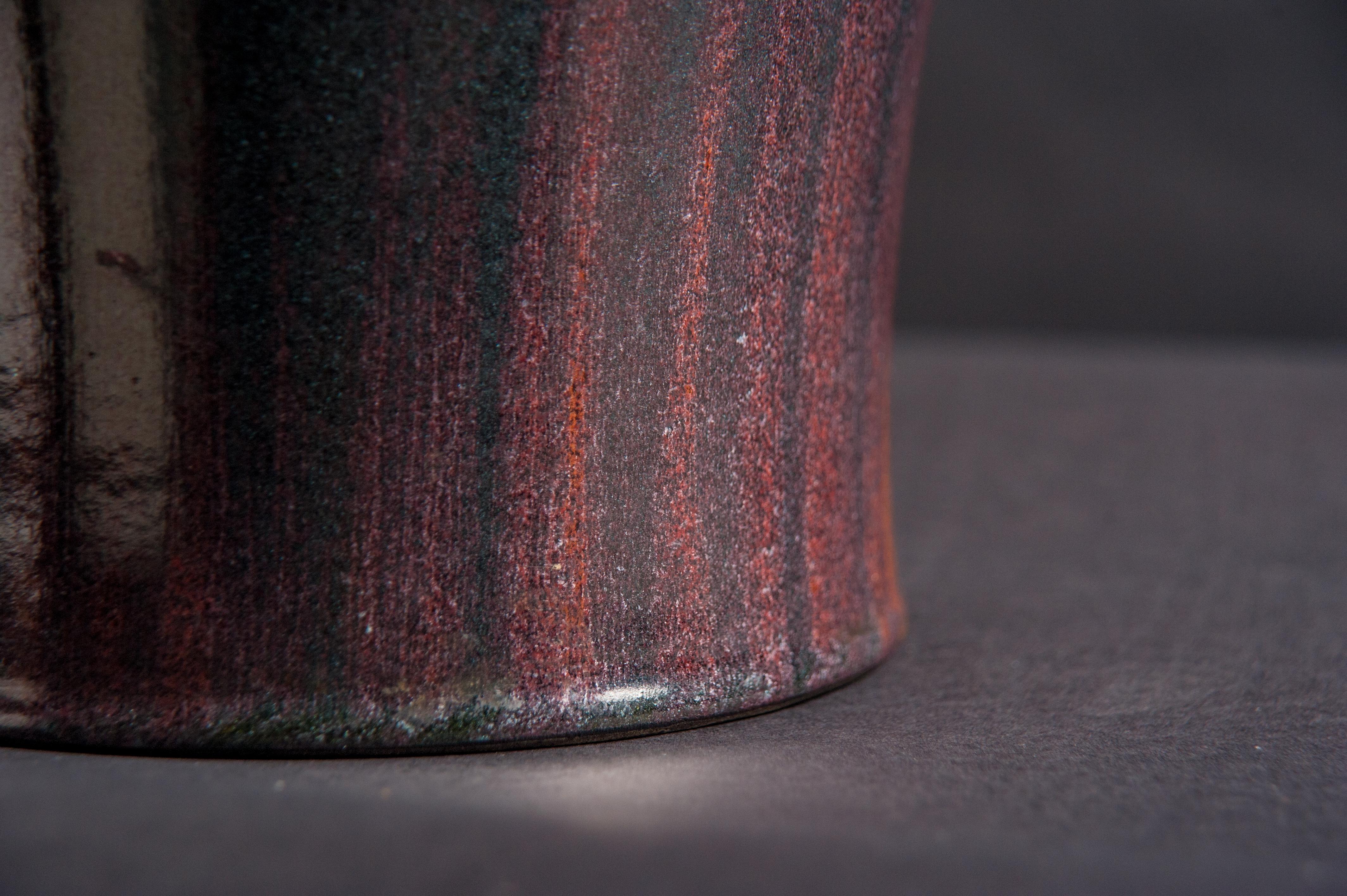 Art Nouveau Purple Hare's Fur Glaze Stoneware Vase by Auguste Delaherche For Sale 2