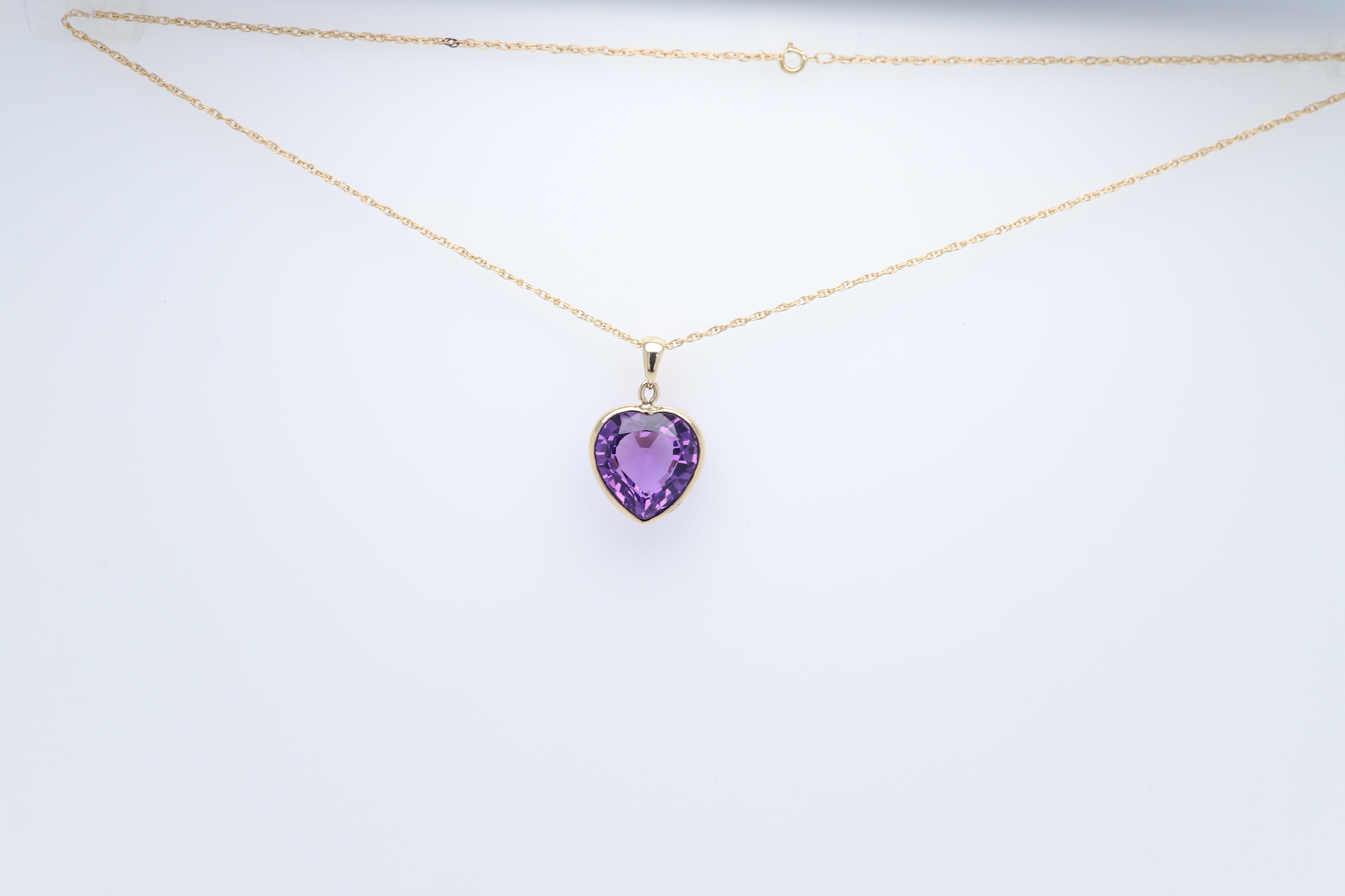 amethyst heart necklace gold