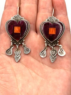Purple Heart French Wire Earrings by Aldrich