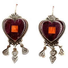 Purple Heart French Wire Earrings by Aldrich