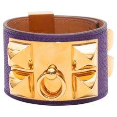 Pulsera de cuero Hermes Collier de Chien morada
