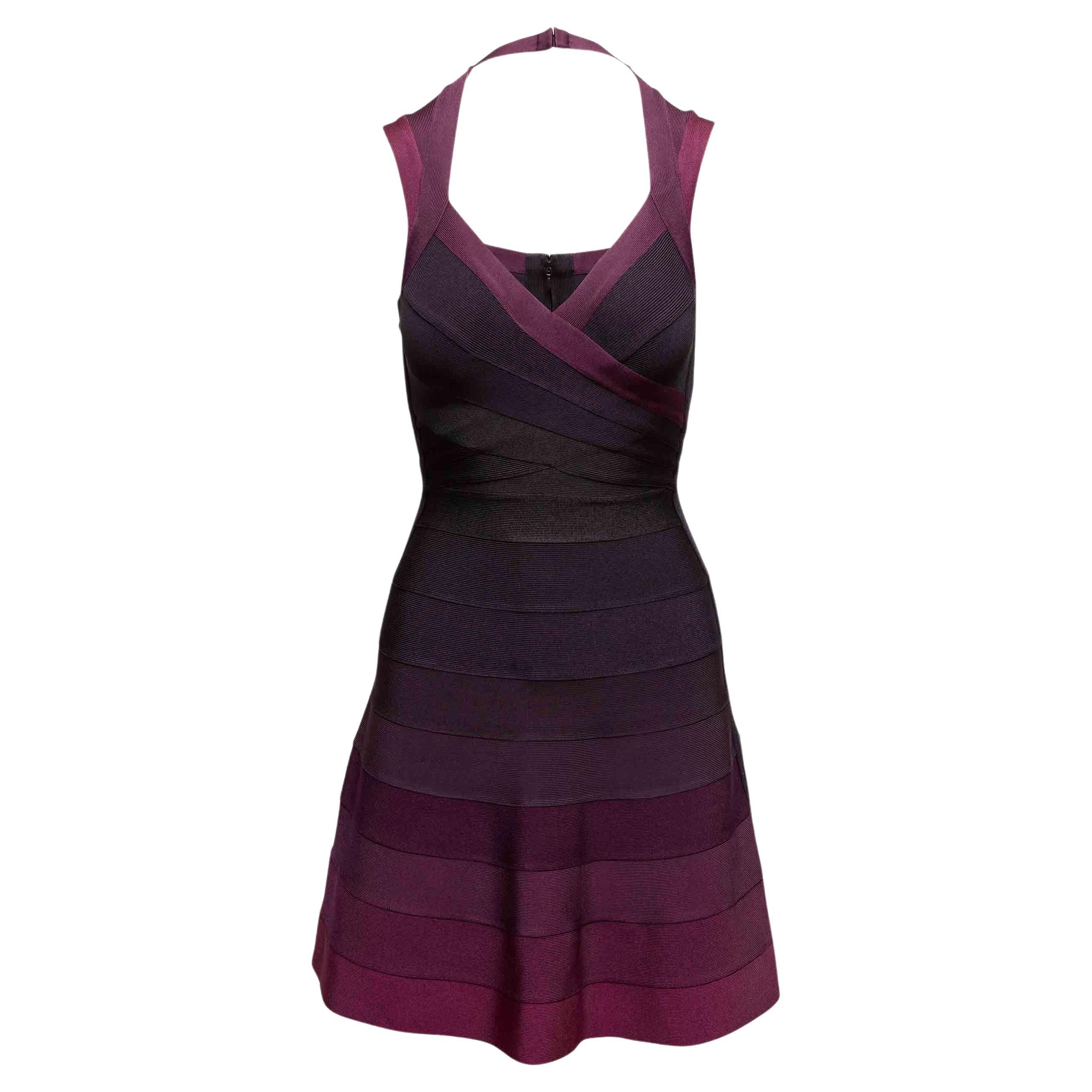Lila Herve Leger Ombre A-Line Bandage Kleid Größe US XS