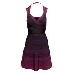 Lila Herve Leger Ombre A-Line Bandage Kleid Größe US XS