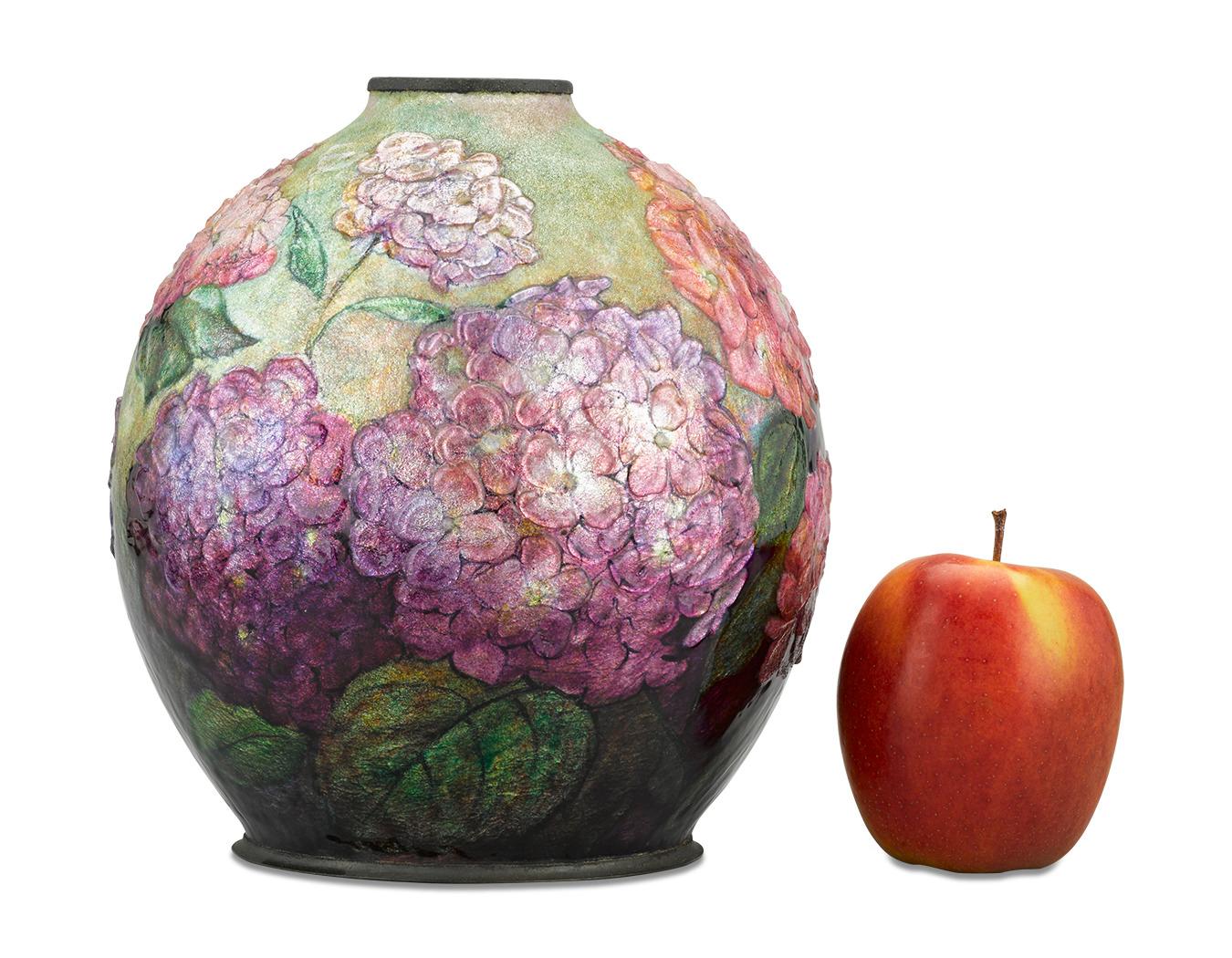 Art Deco Purple Hydrangea Vase by Camille Fauré