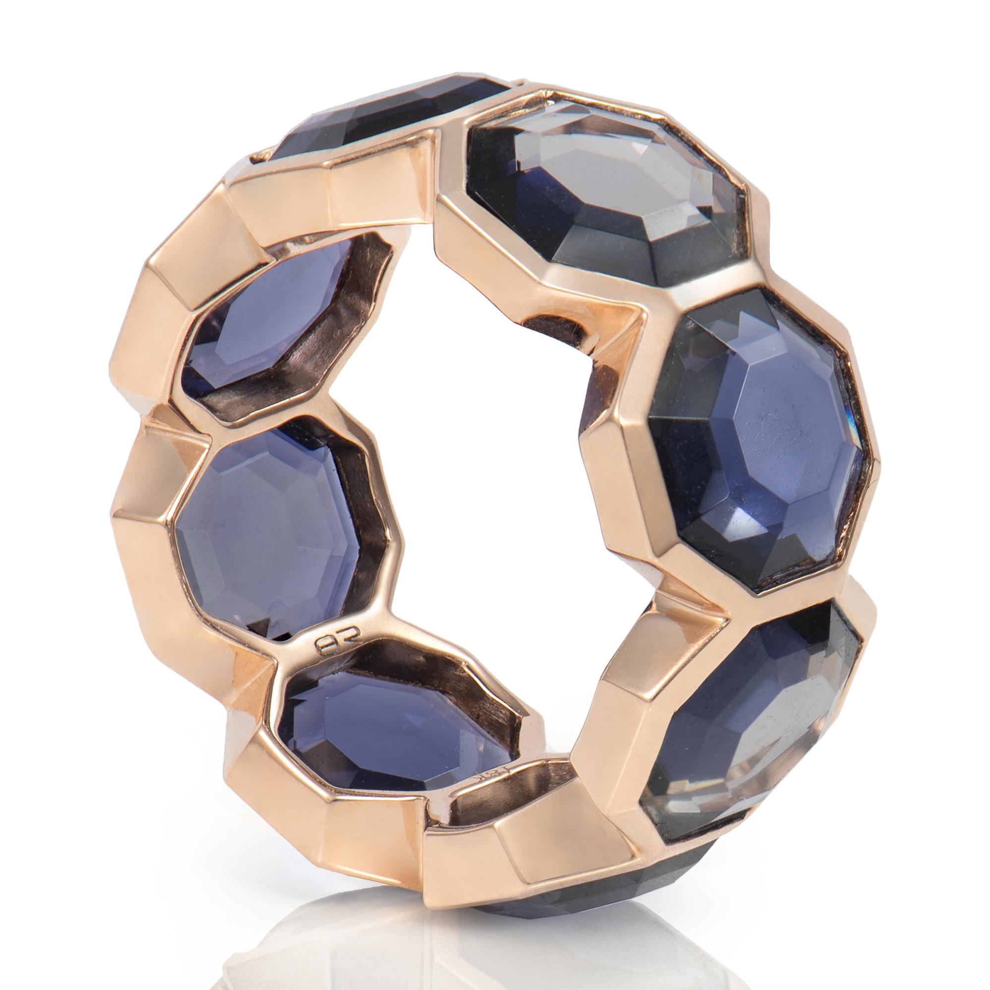 For Sale:  Purple Iolite Russell Ring in 18 Karat Rose Gold 3