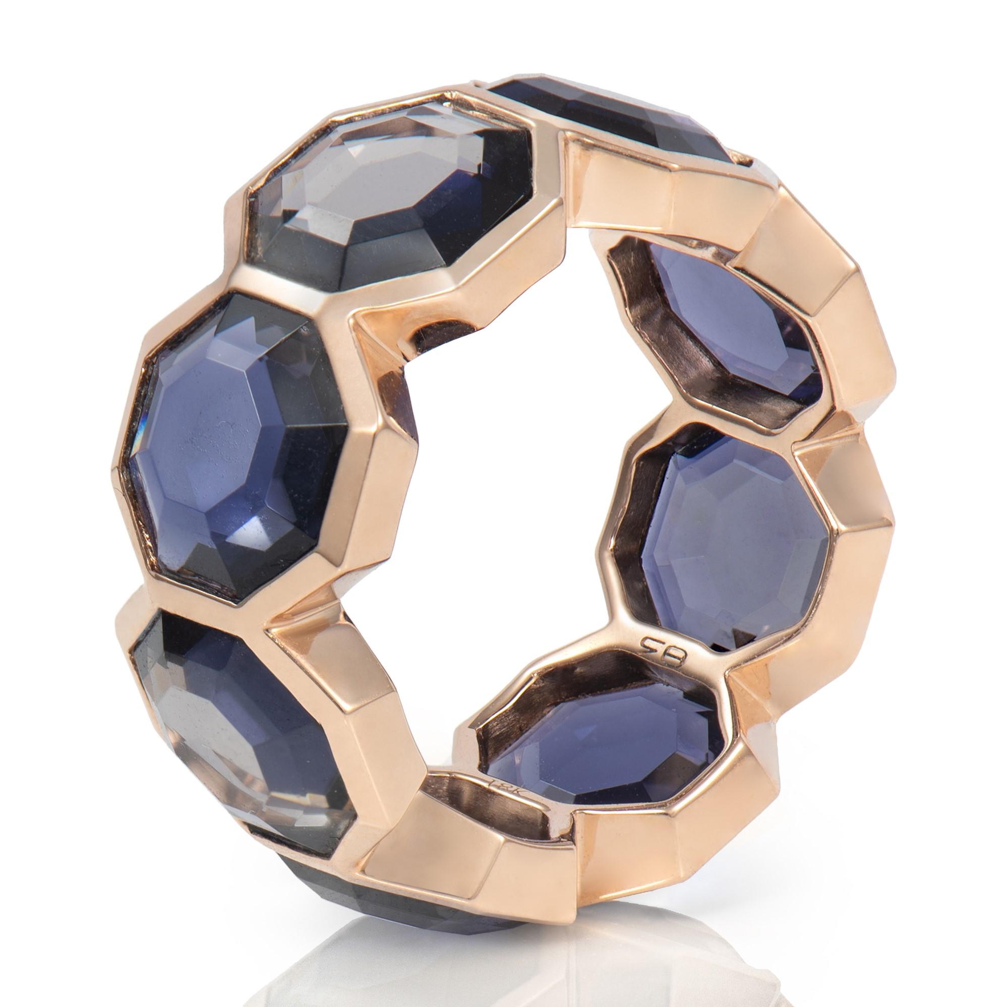For Sale:  Purple Iolite Russell Ring in 18 Karat Rose Gold 5