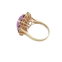 Purple Jade Ring With Amethyst and Diamonds