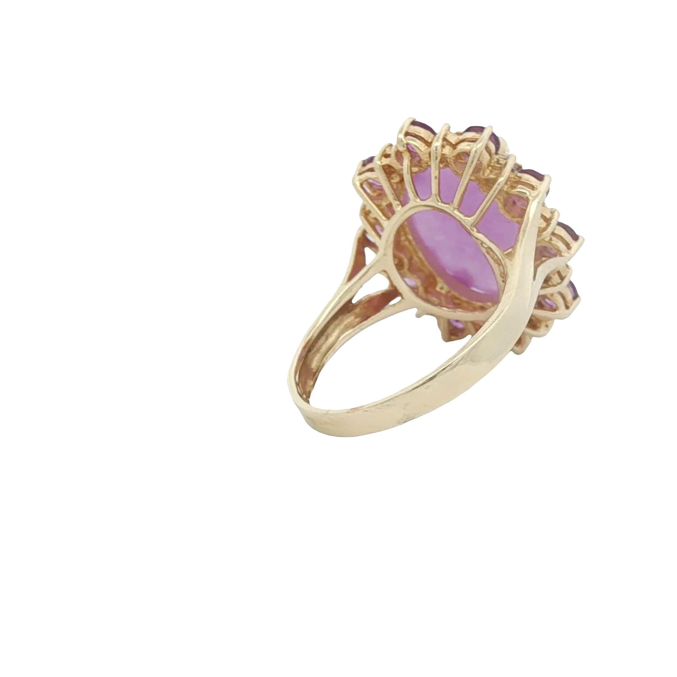 Artisan Purple Jade Ring With Amethyst and Diamonds For Sale