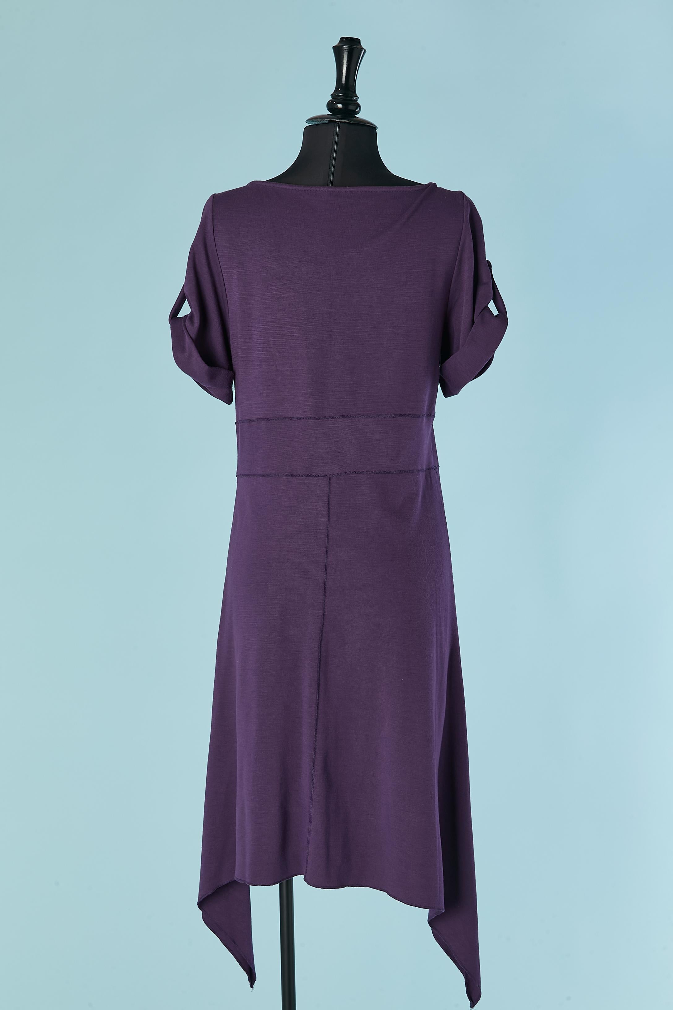 Asymmetrisches Cocktailkleid aus lila Jersey mit Perlenstickerei FENDI Damen im Angebot