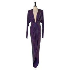 Lila Jersey-Wickelabendkleid mit Strassstein ALEXANDRE VAUTHIER