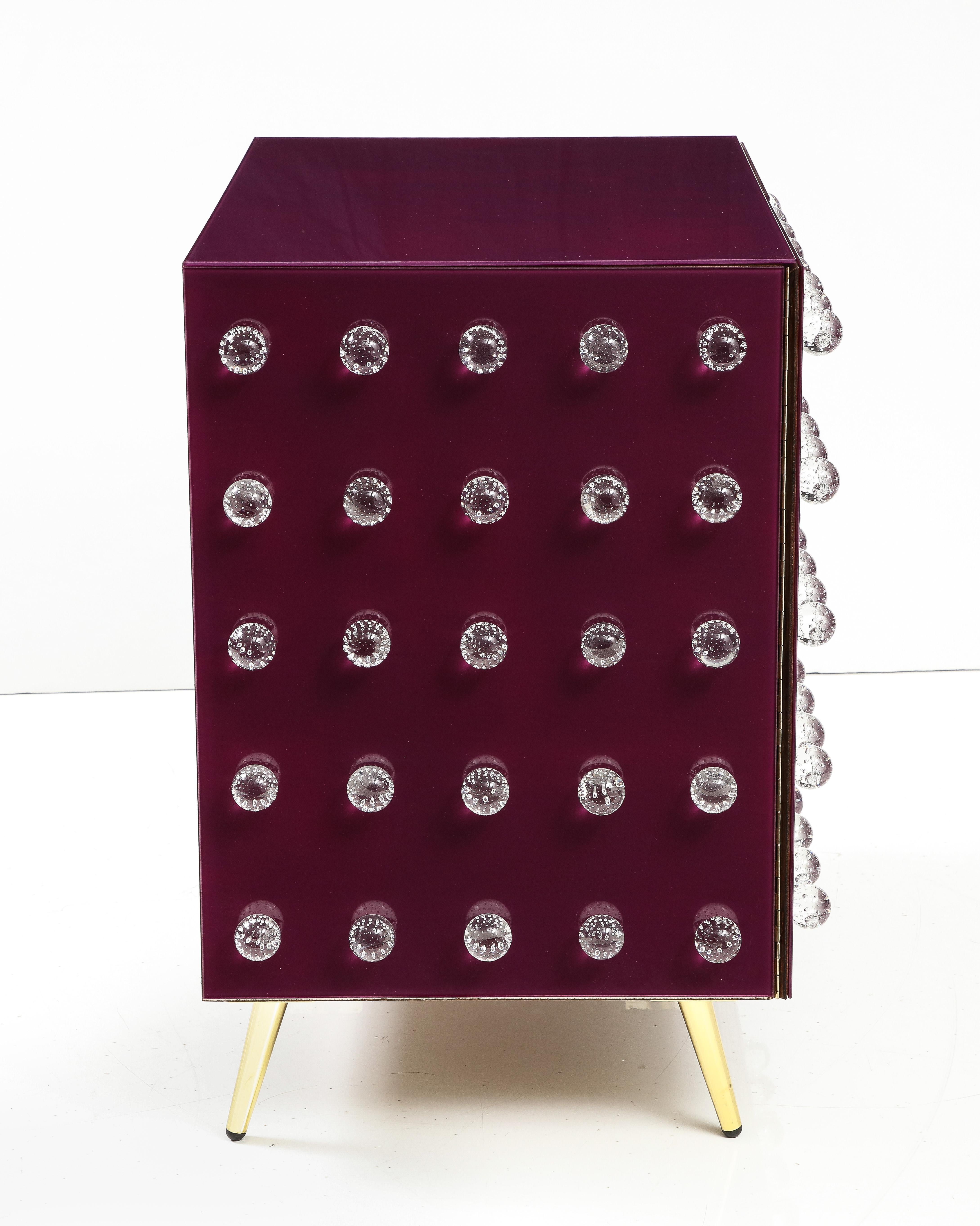 Gabinete de cocina púrpura en cristal de Murano Hecho en Italia Justfurnituress Diseñador en venta 2