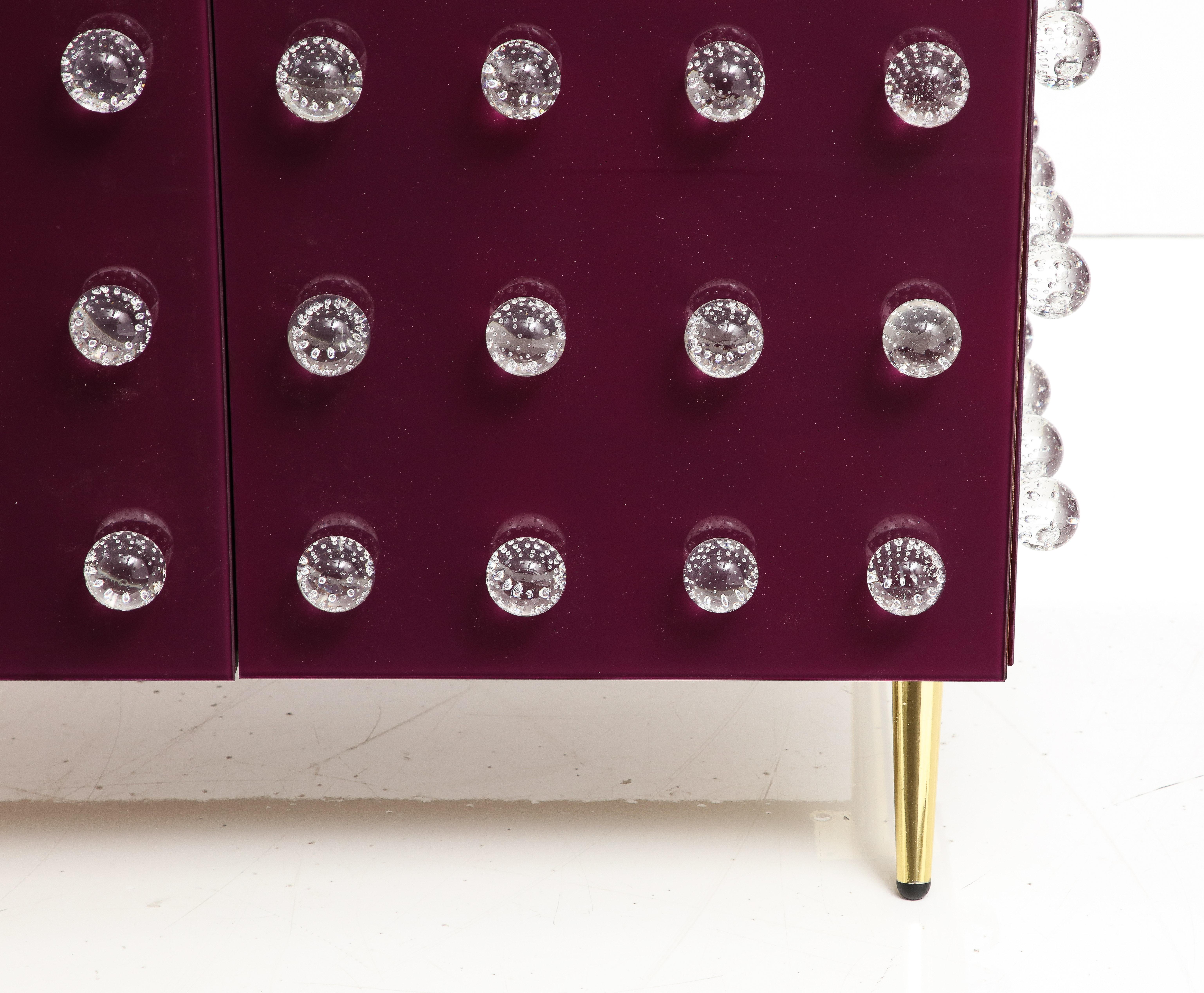 Gabinete de cocina púrpura en cristal de Murano Hecho en Italia Justfurnituress Diseñador Contemporáneo en venta
