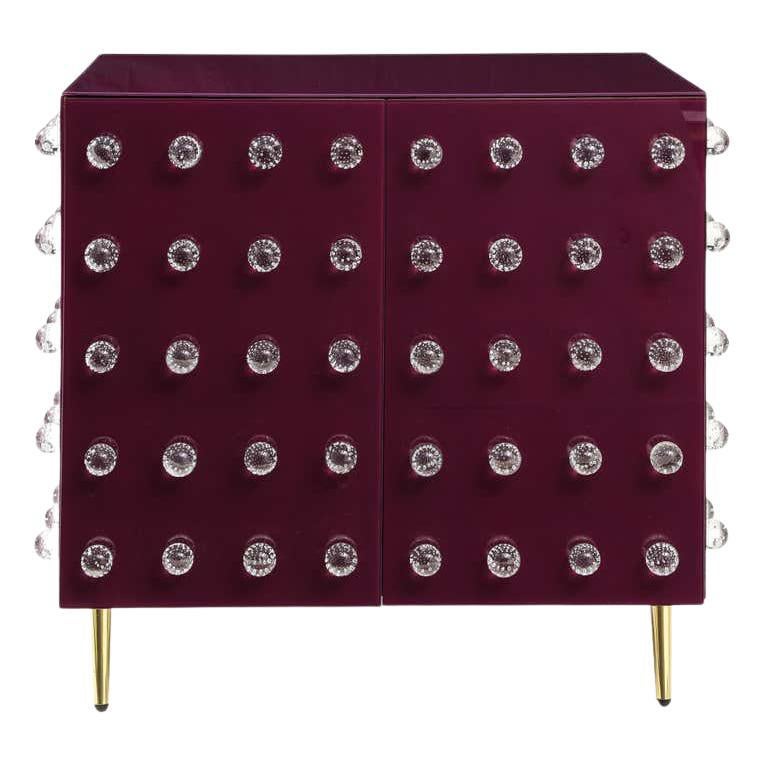 Gabinete de cocina púrpura en cristal de Murano Hecho en Italia Justfurnituress Diseñador en venta