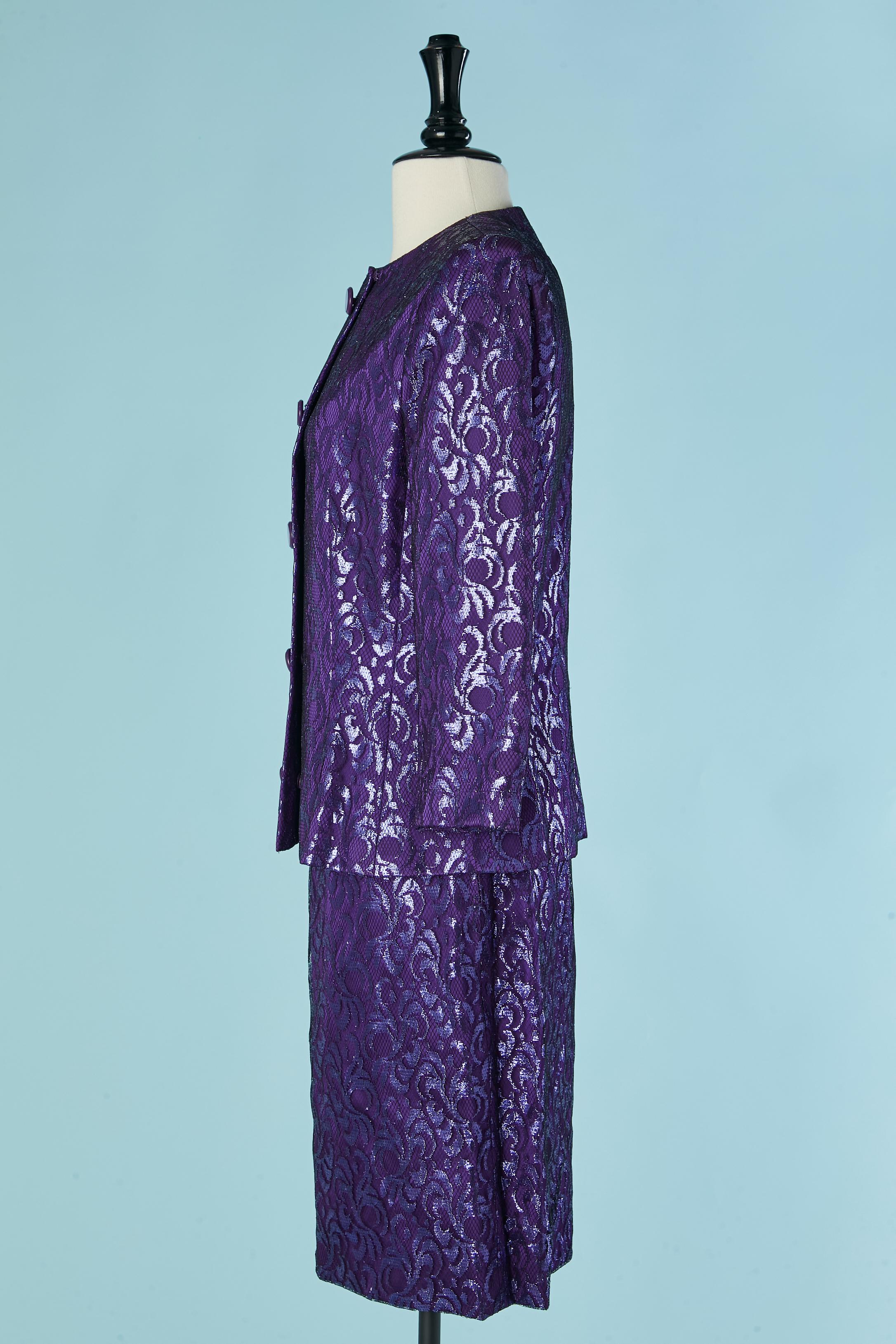 Abito con gonna in pizzo lurex viola GIVENCHY Nouvelle  Boutique in vendita 1