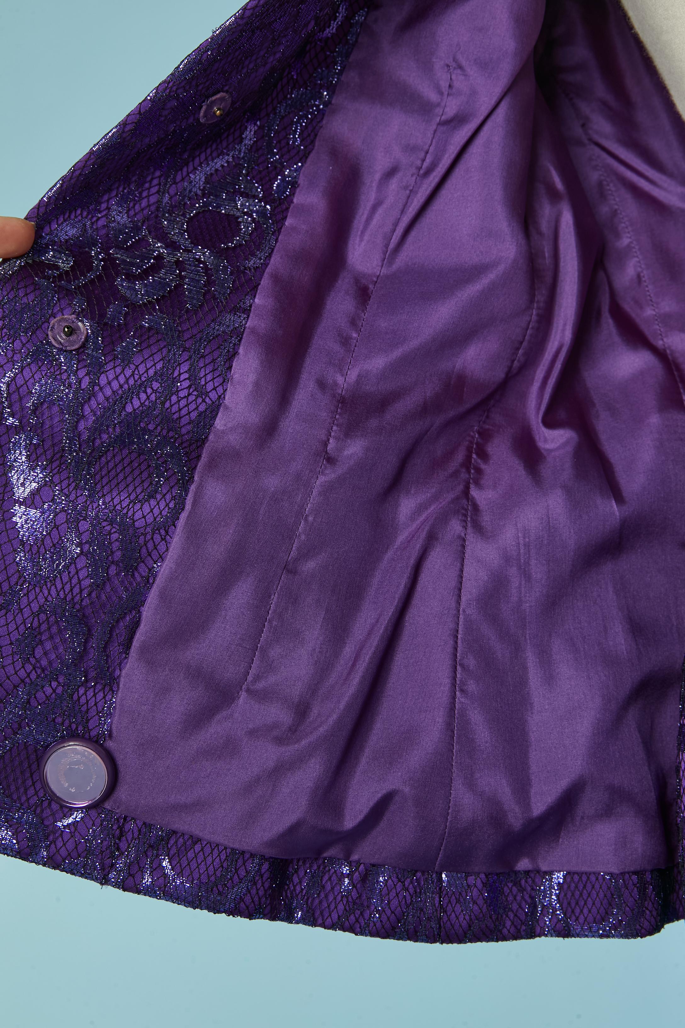 Abito con gonna in pizzo lurex viola GIVENCHY Nouvelle  Boutique in vendita 4