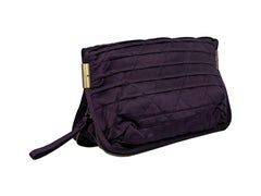 Purple Lanvin Quilted Satin Clutch