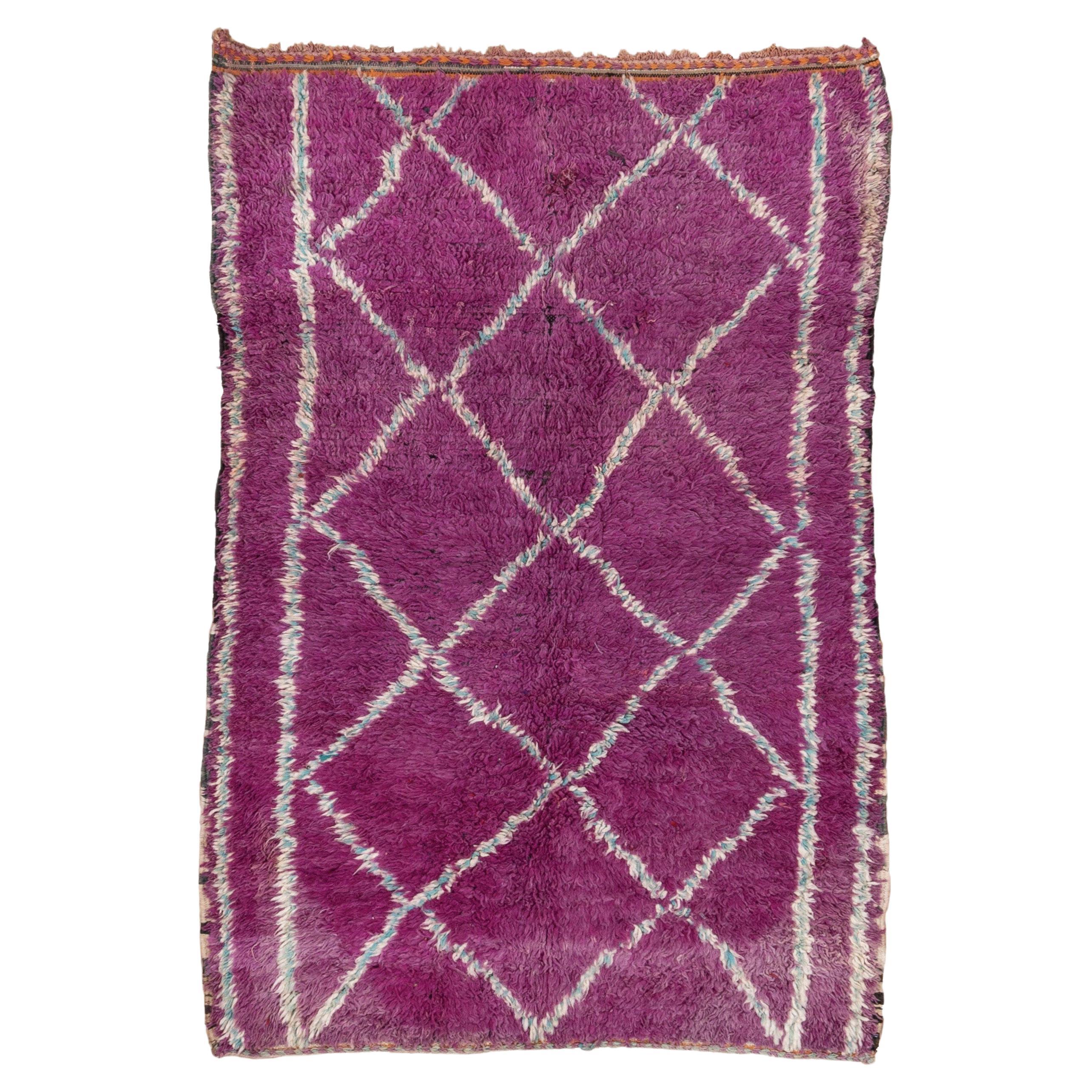 Purple Lattice Rug Moroccan Antique For Sale