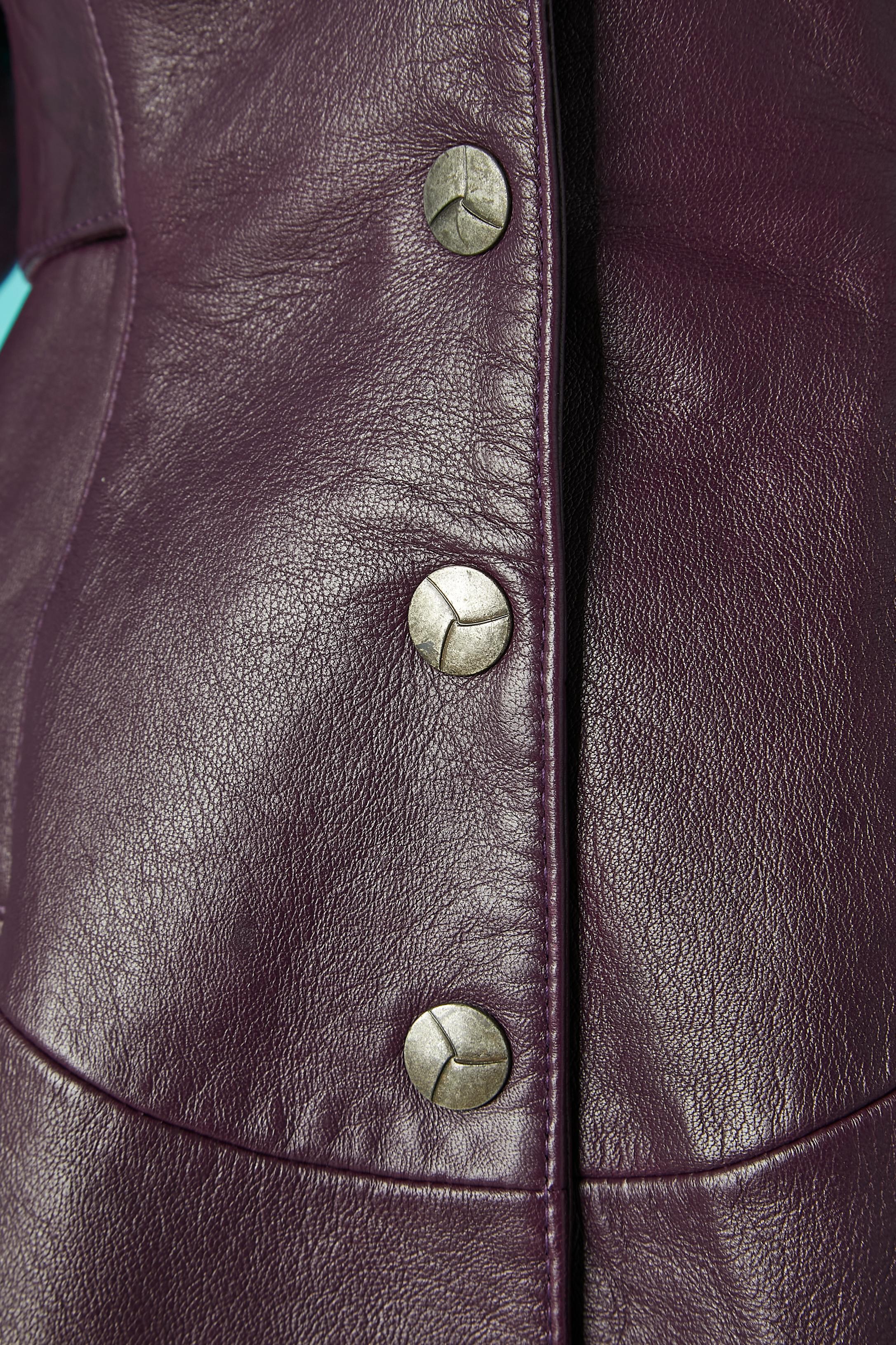 Purple leather dress  Michael Hoban / North Beach Leather  In Excellent Condition In Saint-Ouen-Sur-Seine, FR