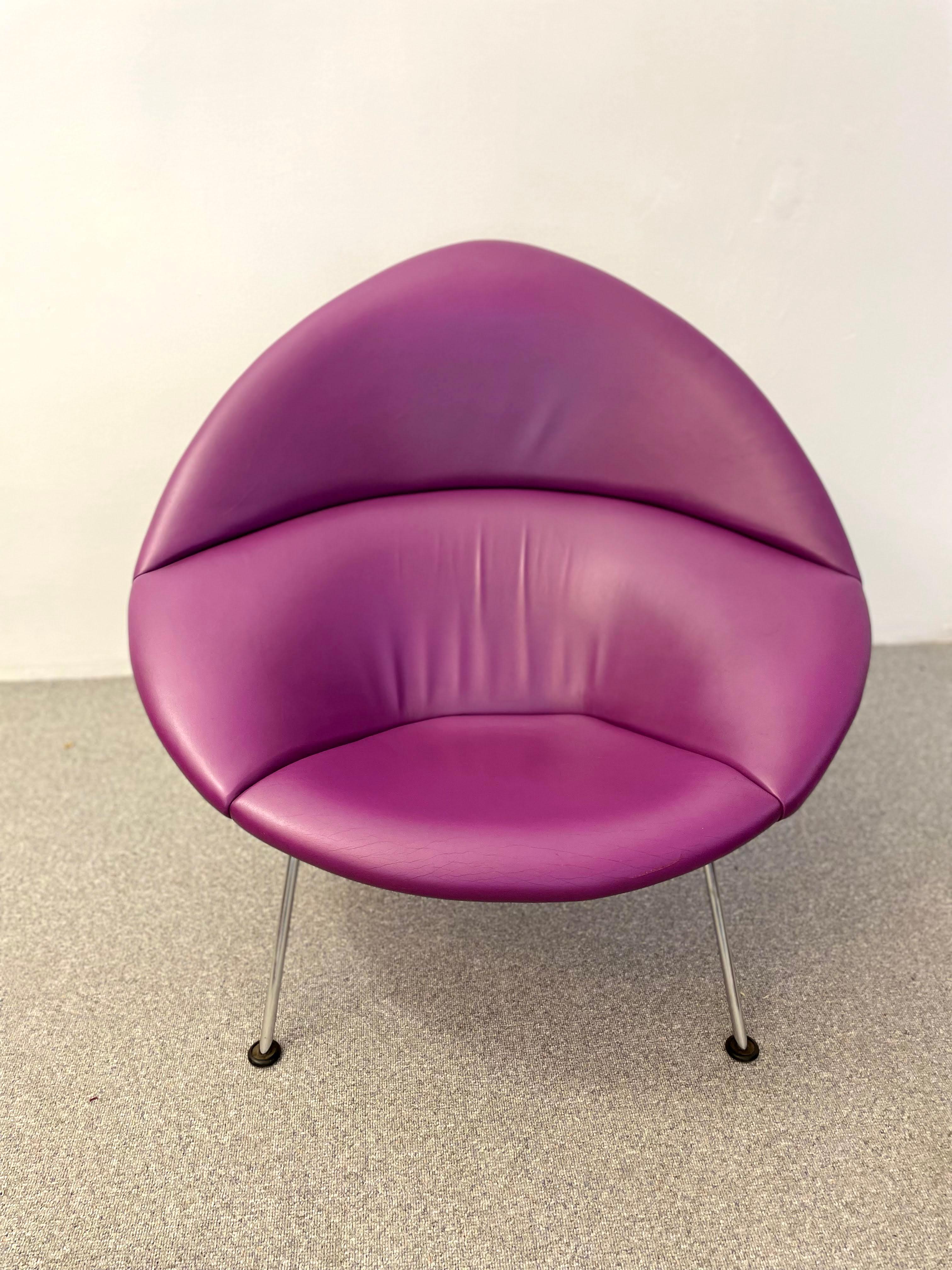 purple leather chair
