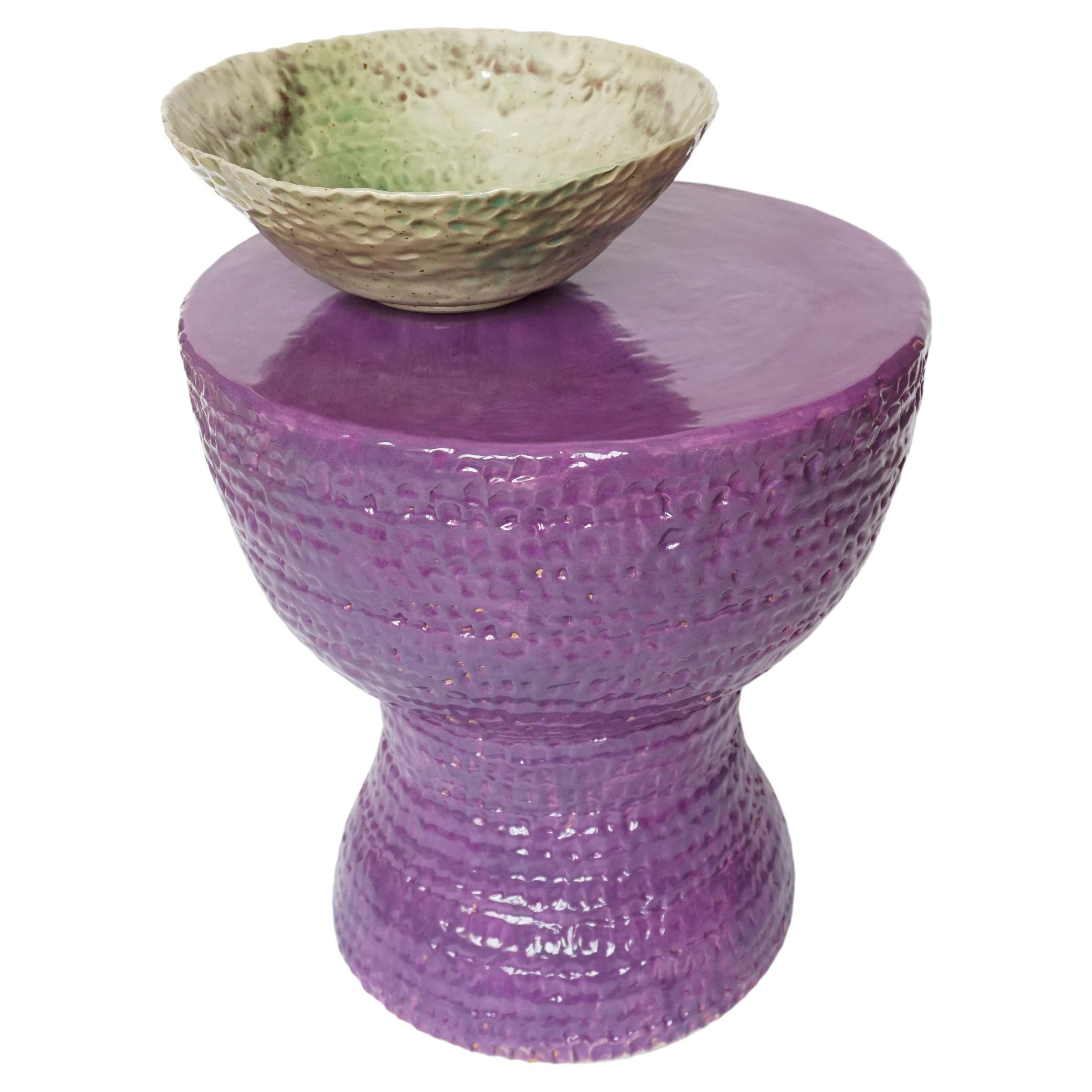 Purple Lipstick Taburette & Green Bowl by Arina Antonova