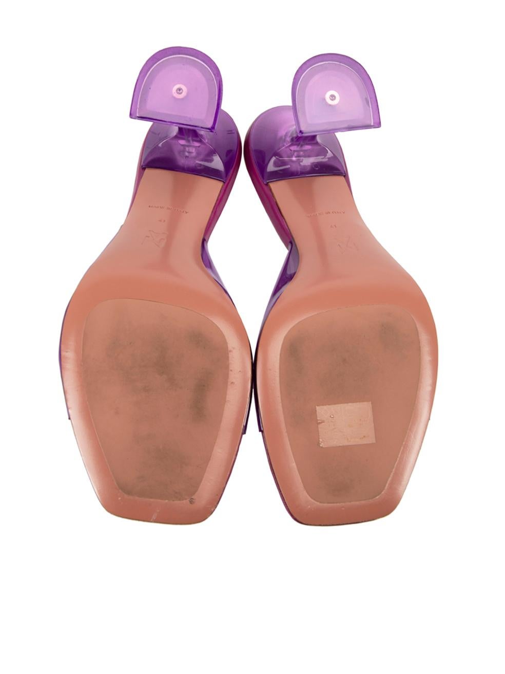 Women's Purple Lupita Transparent Mule Sandals Size IT 41