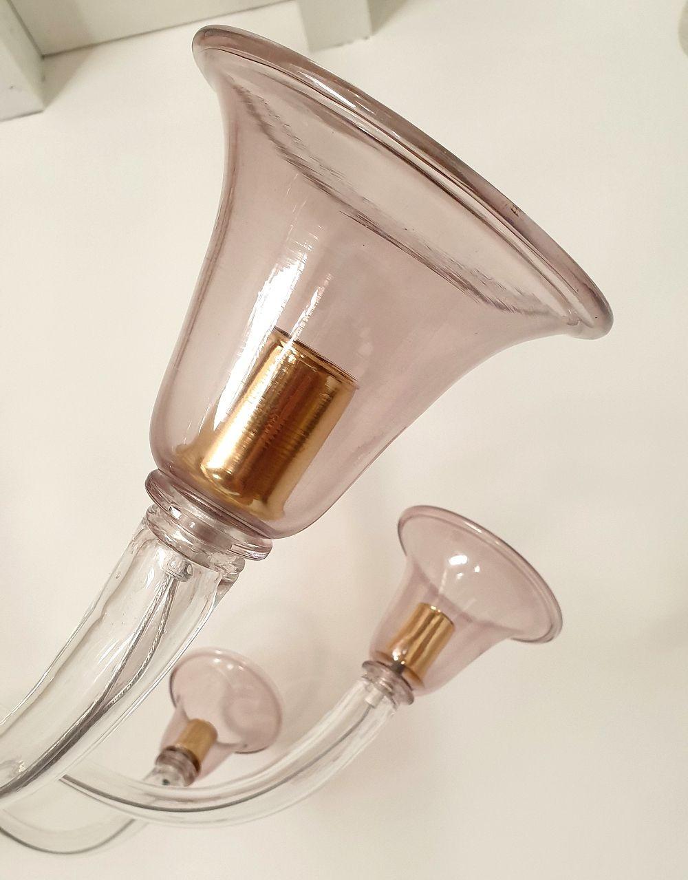 Purple Mid Century Murano Glass Chandelier For Sale 3