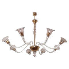 Vintage Purple Mid Century Murano Glass Chandelier