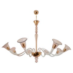 Purple Mid Century Murano Glass Chandelier