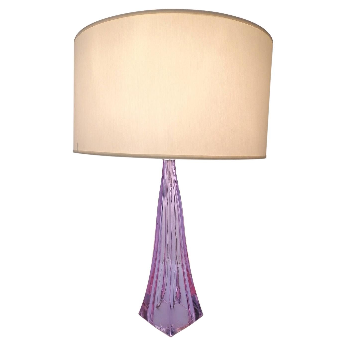 Purple Midcentury Murano Glass Table Lamp, 1970s