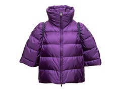 Purple Miu Miu Spring/Summer 2014 Three-Quarter Sleeve Down Puffer Jacket Size I