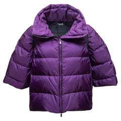 Purple Miu Miu Spring/Summer 2014 Three-Quarter Sleeve Down Puffer Jacket Size I