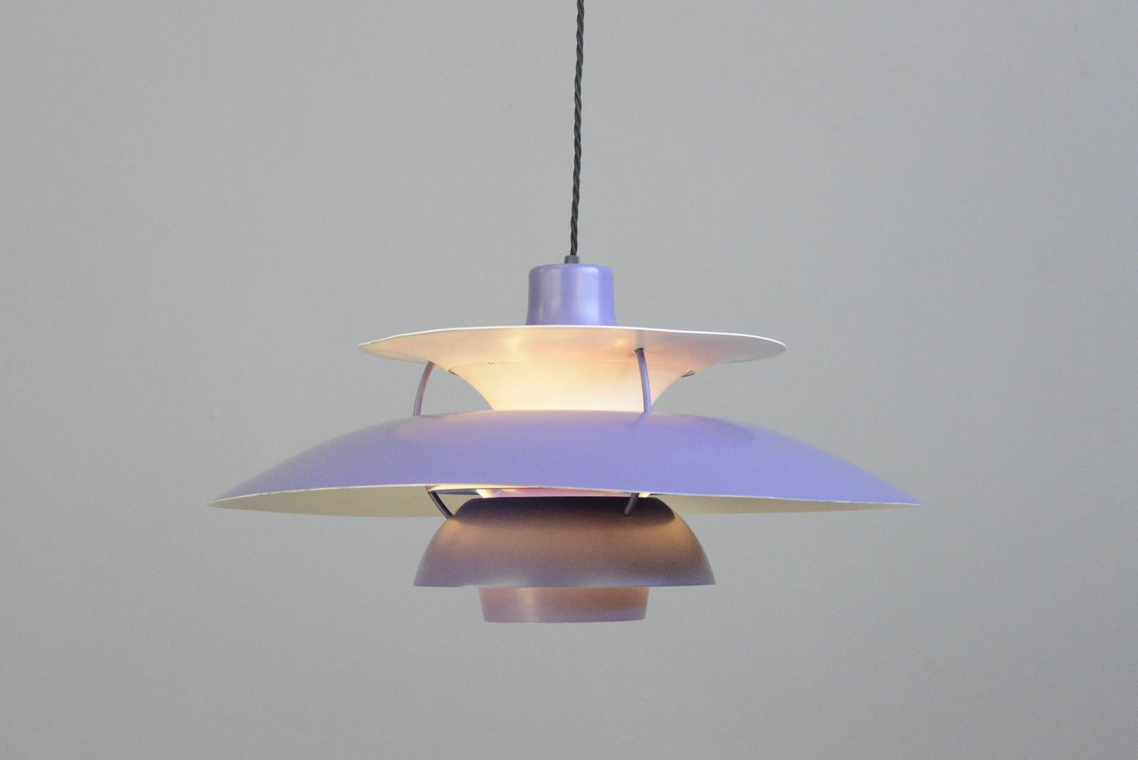 Danish Purple Model PH5 Pendant Lights by Louis Poulson Circa 1960s