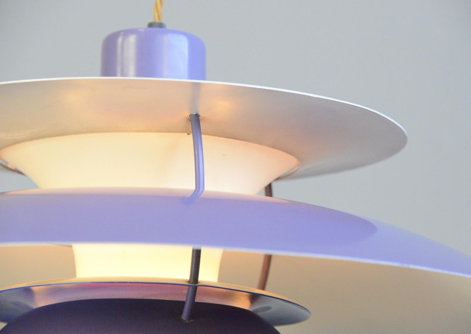 Purple Model PH5 Pendant Lights by Louis Poulson, Circa 1960s In Good Condition In Gloucester, GB