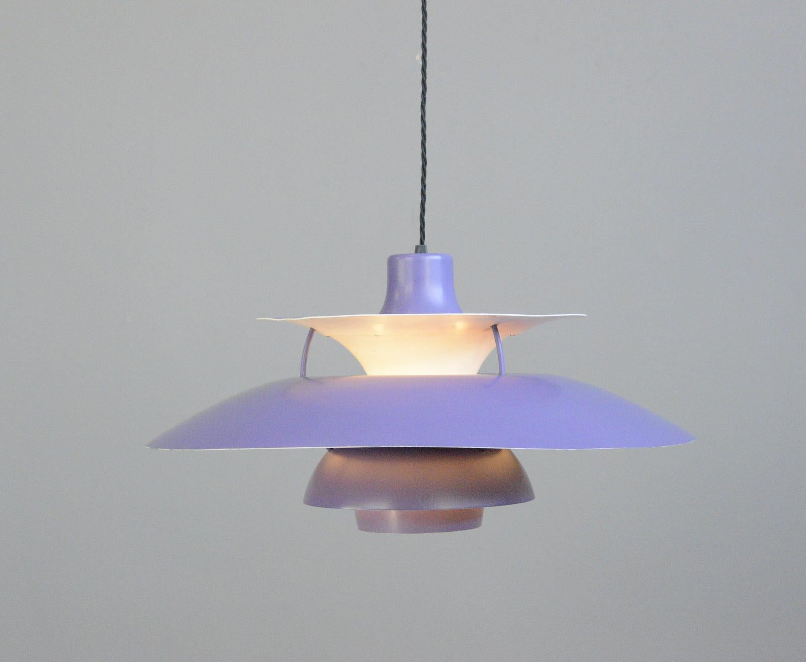 Purple Model PH5 Pendant Lights by Louis Poulson Circa 1960s In Good Condition In Gloucester, GB