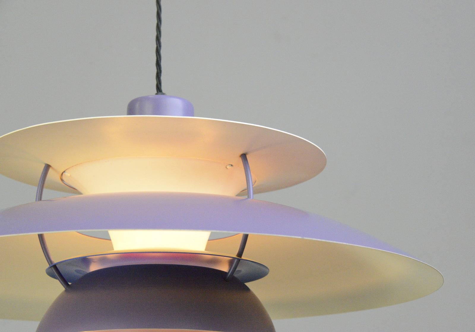 Purple Model PH5 Pendant Lights by Louis Poulson Circa 1960s In Good Condition In Gloucester, GB